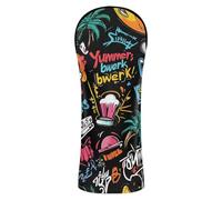 Copritesta per mazze da golf, in pelle di alta qualità, con targhette intercambiabili, progettate per adattarsi a tutti i legni e ai conducenti, graffiti vibranti estivi