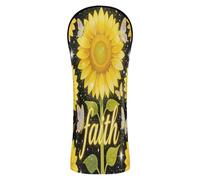 Copritesta per mazze da golf in pelle sintetica con targhetta numerica per conducente, legni e ibridi Faith Cross girasole farfalle fiori flora cristiani
