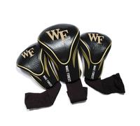 Copritesta per mazze da golf Team Golf NCAA Wake Forest Demon Deacons Contour (3 pezzi) numerati 1, 3 e X adatti a driver oversize, mazze da socc
