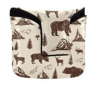 Copritesta per putter, con chiusura magnetica, per uomini e donne, in pelle PU, impermeabile, foreste, animali come orsi, cervi e bisonte