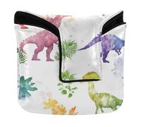 Copritesta per putter da golf, magnetico, per uomini e donne, impermeabile, in pelle PU, dinosauri, fossili