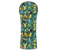 Copritesta singola per mazze da golf carino piatto Abc con animali della giungla in pelle PU accessorio da golf per Fairway Woods Driver ibridi