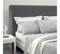 SaRani Copritestata Copri Testiere Letto Elasticizzato Morbido Tessuto Bolle Vari Color (Grigio scuro)