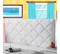 Copritestata Elasticizzata per Letto Contenitore Tortora Copertura per Testiera Fodera Elastica Protezione Coprire Antipolvere Cover Addensare AntiGraffio Cuscino,white-160cm