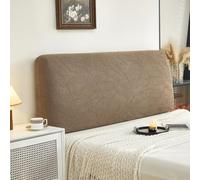 Copritestata letto con motivo a lenzuolo jacquard, copritestata anticollisione lavabile for la decorazione della camera da letto, protezione universale elasticizzata antipolvere(Brown,220cm)