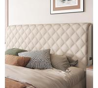 Copritestata Letto Copertura/Copri Testiere Letto Matrimoniale/Singolo/una Piazza E Mezza Imbottito Colore Tortora,Velluto Elasticizzato Morbido Tessuto Universale ( Color : Brown , Size : 160cm(63inc