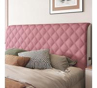 Copritestata Letto Copertura/Copri Testiere Letto Matrimoniale/Singolo/una Piazza E Mezza Imbottito Colore Tortora,Velluto Elasticizzato Morbido Tessuto Universale ( Color : Pink , Size : 140cm(55.1in
