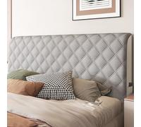 Copritestata Letto Copertura/Copri Testiere Letto Matrimoniale/Singolo/una Piazza E Mezza Imbottito Colore Tortora,Velluto Elasticizzato Morbido Tessuto Universale ( Color : Grey , Size : 190cm(75inch