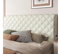 Copritestata Letto Copertura/Copri Testiere Letto Matrimoniale/Singolo/una Piazza E Mezza Imbottito Colore Tortora,Velluto Elasticizzato Morbido Tessuto Universale ( Color : Beige white , Size : 190cm