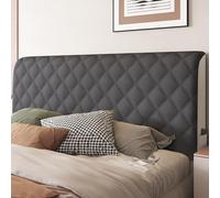 Copritestata Letto Copertura/Copri Testiere Letto Matrimoniale/Singolo/una Piazza E Mezza Imbottito Colore Tortora,Velluto Elasticizzato Morbido Tessuto Universale ( Color : Dark grey , Size : 140cm(5
