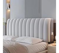 Copritestata letto in velluto e peluche - Copritestata letto imbottita super morbida e corta in peluche - Protezioni antipolvere for l'arredamento della camera da letto(Light grey,210cm)