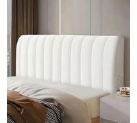 Copritestata letto in velluto e peluche - Copritestata letto imbottita super morbida e corta in peluche - Protezioni antipolvere for l'arredamento della camera da letto(White,190cm)