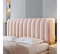 Copritestata letto in velluto e peluche, copritestata letto imbottito super morbido e corto, coprischienale antipolvere for l'arredamento della camera da letto(Light pink,200cm)