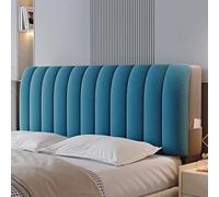 Copritestata letto in velluto e peluche, copritestata letto imbottito super morbido e corto, coprischienale antipolvere for l'arredamento della camera da letto(Dark blue,200cm)