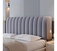 Copritestata letto in velluto e peluche, copritestata letto imbottito super morbido e corto, coprischienale antipolvere for l'arredamento della camera da letto(Dark grey,220cm)