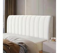 Copritestata letto in velluto e peluche, copritestata letto imbottito super morbido e corto, coprischienale antipolvere for l'arredamento della camera da letto(White,120cm)