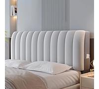 Copritestata letto in velluto e peluche, copritestata letto imbottito super morbido e corto, coprischienale antipolvere for l'arredamento della camera da letto(Light grey,210cm)