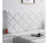 Copritestiera Letto Copertura/Copri Testata Letto Matrimoniale/Singolo Copritestata Imbottito Fodera Elastica Protezione, Coprire Antipolvere in Cover Addensare AntiGraffio Cuscino,(180cm,White)