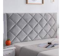 Copritestiera Letto Copertura/Copri Testata Letto Matrimoniale/Singolo Copritestata Imbottito Fodera Elastica Protezione, Coprire Antipolvere in Cover Addensare AntiGraffio Cuscino(Silver,160cm)