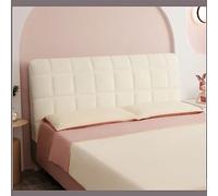 Copritestiera Letto Copertura/Copri Testata Letto Matrimoniale/Singolo Imbottito Bianco Velluto Fodera Elastica Protezione,Premium Tortora All-inclusive Lavabile ( Color : Beige White , Size : 120cm(4