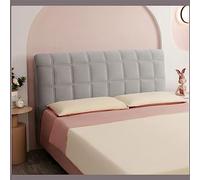 Copritestiera Letto Copertura/Copri Testata Letto Matrimoniale/Singolo Imbottito Bianco Velluto Fodera Elastica Protezione,Premium Tortora All-inclusive Lavabile ( Color : Light gray , Size : 180cm(71