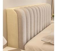 Copritestiera Letto in Cotone e Lino Imbottito,380g Fodera|Alta Elasticità, Antipolvere e Protezione Completa|Universale per Testa Letto Matrimoniale Singolo King Size(Off-White,190 * 60cm)