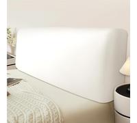 Copritestiera Letto Matrimoniale Ecopelle Copri Testata Letto Matrimoniale/Singolo Una Piazza E Mezza Elastica Universale Copertura per Testiera per Letto Protezione,Bianca,180cm