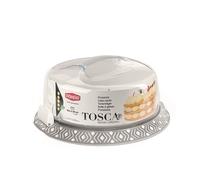 Copritorta Campana Portatorta Bianco Grigio 37 x 36 x 16 cm