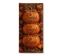 Copritorta decorativa con zucche, rustica, autunnale, con scritta in lingua inglese "Thankful Grateful Grateful Thanksgiving Orange", con corda, decorazione per la casa, per portico, patio, porta