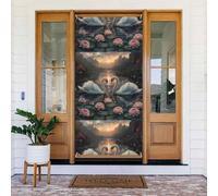 Copritorta decorativa per porte romantiche con cigni, lago di loto, decorazioni per interni ed esterni, primavera/estate/autunno/inverno, decorazioni natalizie per Halloween