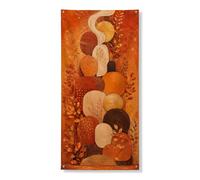 Copritorte decorative per porte, stile rustico contemporaneo, con foglia, arancione, con corda, striscione per porta d'ingresso, decorazione per la casa, per portico, patio, interni ed esterni, 91 x