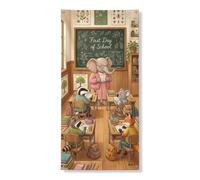 Copritorte decorativo con elefante, topolino giocoso e fantasioso, volpi torna al campus, verde, con corda da appendere, decorazione per la casa, per ingresso, portico, interni ed esterni, 91 x 182 cm