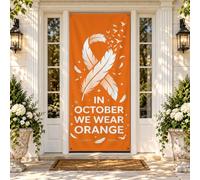 Copritorte per porta del mese di ottobre con piuma e nastro della | Striscione per porta d'ingresso, decorazione per ingresso esterno