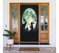 Copritorte per porte con stampa di coniglietto e luna n. 92, decorazione decorativa per interni ed esterni, primavera, estate, autunno, inverno, Halloween, Natale, decorazioni per la casa