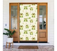 Copritorte per porte con stampa verde a forma di rana, decorazione decorativa per interni ed esterni, primavera, estate, autunno, inverno, Halloween, Natale, decorazioni per la casa
