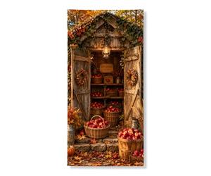 Copritorte per porte decorative, rustiche autunnali, lanterna autunnale rossa con corda per porta d'ingresso, decorazione per la casa, per portico, porta, parete, interni ed esterni, 91 x 182 cm