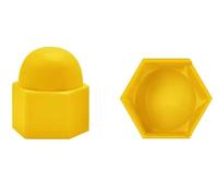 Copritubo in gomma, Copridado esagonale, Confezione da 50 Copri tappo a cupola con bullone, M20~M30 Tappo di protezione dado a in plastica for viti esagonali, bulloni(Yellow,M30*46 * 58mm)