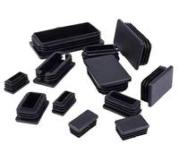 Copritubo in gomma, foro for tappo, 8 pezzi rettangolari neri Suggerimenti for le gambe dell'hardware for mobili Tappi for in for sedie da tavolo di ricambio Piedini multiuso(25 * 50mm)