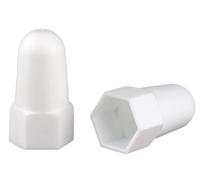 Copritubo in gomma, foro for tappo, copridado dado esagonale da 20 pezzi, M8~M30 Tappo di protezione a cupola superiore in plastica bianca Copri for viti esagonali, bulloni(M8*12 * 25mm)