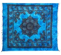 Copritutto Grande Blue Elephant 80% Cotone 20% Poliestere 210x230cm Copridivano Telo Mare Maxi Batik (Azzurro)