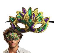 Copritutto viso Mardi Masquerade - Copertura viso con paillettes in tessuto con corda elastica | Copertura viso per adulti per mascherate, Halloween, palline fantasiose