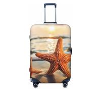 Coprivaligia ad alta elasticità con stampa "Due stelle marine sulla spiaggia", coprivaligia da viaggio universale antigraffio per uomo e donna.