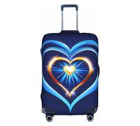 Coprivaligia antigraffio con cuore azzurro cielo, protezione per bagaglio da viaggio, valigia inclusa