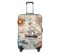 Coprivaligia con bussole per navi e elementi nautici, protezione per valigia da viaggio