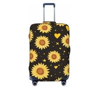 Coprivaligia con girasoli gialli, stelle e cuori, coprivaligia da viaggio