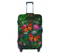 Coprivaligia con motivo a farfalla monarca, protezione lavabile per valigia di alta qualità con cerniera di sicurezza e chiusura con fibbia, adatta a bagagli da viaggio da 18 a 32 pollici, media