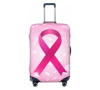 Coprivaligia con nastro rosa e coriandoli per la sensibilizzazione sul cancro al seno, protezione per valigia lavabile di alta qualità con chiusura sicura a cerniera e fibbia, adatta a bagagli da via