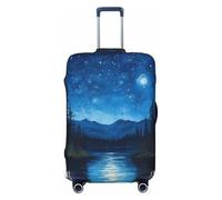Coprivaligia con scena notturna al chiaro di luna, elastico, lavabile, antigraffio, per valigie da 18 a 32 pollici XL (29-32")