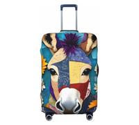 Coprivaligia con stampa floreale di asino, elastico, lavabile, protettivo antigraffio, per viaggi, con cerniera nascosta, per bagagli da 18-32 pollici, piccolo.