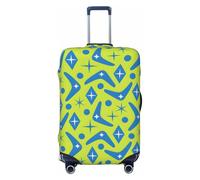 Coprivaligia da viaggio, borsa protettiva per valigia, moderno blu boomerang stampato su entrambi i lati, adatto per bagagli da 18-32 pollici, coprivaligia per bambini e adulti, medio